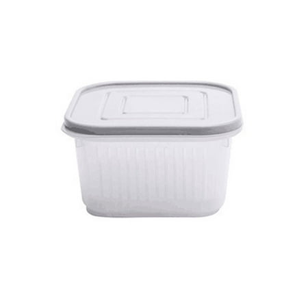 iLH Square Drain Sealed Box Ginger Garlic Onion Food Container Refrigerator (Best Way To Store Onions And Garlic)