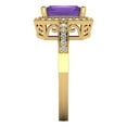 thumbnail image 3 of 2.78 ctw with Simulated Diamond Halo Accents Anniversary Ring for Women | Emerald Cut Natural Amethyst | Hyperallergenic Solid 18K Yellow Gold, 3 of 5