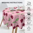 thumbnail image 5 of Cherry Pattern Tablecloth Round Table Cover Washable Polyester Table Cloth for Kitchen Party Picnic Dining Decor 60 Inch, 5 of 6