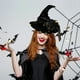 thumbnail image 5 of HWRETIE Sombrero de bruja plisado de Halloween con luces,sombrero de fiesta de terciopelo y accesorio de maquillaje,sombrero de bruja arrugado para disfraz de Halloween y eventos temáticos, 5 of 6