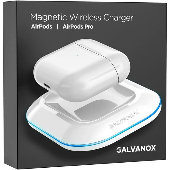 Galvanox Magnetic Wireless Charger Compatible with AirPods Pro with Magsafe (White)