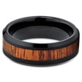 thumbnail image 2 of Silly Kings Jewelry 8mm Black Tungsten Band Koa Wood Tungsten Wedding Band Tungsten Carbide Ring Men and Women Comfort, 2 of 3