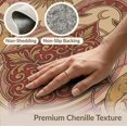 thumbnail image 6 of ODIKA 5'x7' Washable Area Rug Pink Circle Cottagecore Deep Beige Embellished Velvet Boho Retro for Small Living Room, Bedroom, Easy Care, Non-Shedding, Pet Friendly, 6 of 7