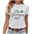 thumbnail image 1 of LUOGENLI T-shirts pour Femmes pour la Saint-Patrick et T-Shirt de Mode Imprimé à Manches Courtes pour Femmes T-shirts pour Femmes T-Shirt Graphique Saint-Patrick Blanc m, 1 of 5