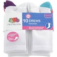 thumbnail image 2 of Fruit of the Loom Girl's Crew Socks, 10 Pack, 2 of 6