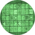 thumbnail image 1 of Ahgly Company Indoor Round Abstract Emerald Green Modern Area Rugs, 7' Round, 1 of 4