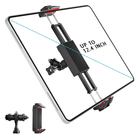 KraftGeek Phone Tablet Tripod Mount with 1/4” Screw Adapter, Black