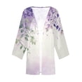 thumbnail image 5 of Axiiglly Cardigan for Women Plus Size Lightweight Cardigans Autumn Casual Comfy Puff Sleeve Open Front Tops Floral Print Loose Swim Beach Bathing Suit Cover Up, 5 of 5