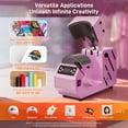 thumbnail image 2 of Hat Heat Press Machine,GOCHIFIX Automatic Hat Heat Press with 2pcs Interchangeable Platens for Caps Hats T-Shirts and HTV Iron On and Sublimation Projects,Pink, 2 of 9