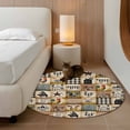 thumbnail image 2 of Round Rugs 3Ft, Animals Farmhouse Round Area Rug Washable Indoor Throw Carpet, Vintage Farm Country Star Brown Plaid Small Non Slip Circle Rug for Bedroom Living Room Home Decor Aesthetic, 2 of 8