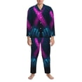 thumbnail image 3 of Hirioo Two Human Hands are Holds Pink Ribbon Awareness for Men's Pajama Sets 2 Piece Pjs Men's Long-Sleeved Pajama Set Button Down Sleepwear,S-XXL-Large, 3 of 7