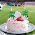 thumbnail image 4 of Partheme Soccer Number Candles 0-9 Glitter Green Football Birthday Candles,Sports Themed Cake Topper for Game Day Birthday Party Celebration.Soccer Mom Gift and Patriotic Sports Party Essential, F, 4 of 6