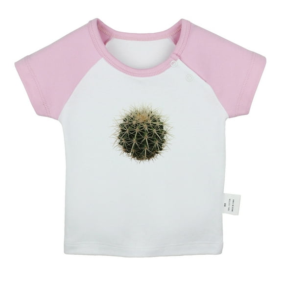 Nature Cactus Pattern T shirt For Baby, Newborn Babies T-shirts, Infant Tops, 0-24M Kids Graphic Tees Clothing (Short Pink Raglan T-shirt, 0-6 Months)
