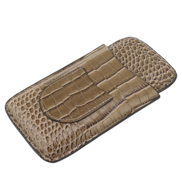3 Finger Cigar Holder Case Portable Humidor Premium Leather Cigar Case Frosted Finish for Travel Size Hardware