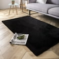 thumbnail image 3 of Latepis 3x5 Faux Fur Rug, Faux rabbit fur Rug for Living Room, Fluffy Washable Faux fox fur Rug for Bedroom, Nursery, Luxury Room Decor, Black Sheepskin Rug, Rectangle, 3 of 10