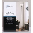 Mainstays 71" Floor Lamp, Black Plastic , Modern Styling for Young Adult Dorm or Adult Home