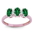 thumbnail image 3 of Star K�  3 Three Oval Simulated Emerald Stones Promise Ring Wedding Band, 3 of 9