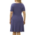 thumbnail image 4 of Leutsin Robe d'Été pour Femme à Manches Courtes, Col Rond, Mini, Unie, Grande Taille, Grande Taille, 4 of 7