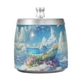 thumbnail image 7 of Yayeee Ashtray with Lid for Cigarette Smokeless Stainless Steel Home Ash Holder, Crystal Ocean, 7 of 7