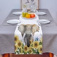 thumbnail image 4 of Table Runner Dresser Scarves 72 Inch Long, Watercolor Sunflowers and Elephant Linen Dining Table Runners Farm Yellow Flowers Tabletop Scarf for Wedding Holiday Party Kitchen, 4 of 7