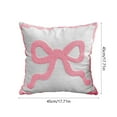 thumbnail image 2 of Must-Have Pink Velvet Bow Valentine's Day Throw Pillow - Decorative Sofa Cushion with Cover, Hypoallergenic Compressed Filler, Soft Fabric for Living Room, Bedroom & Romantic Decor, 17.71*17.71in, B, 2 of 7