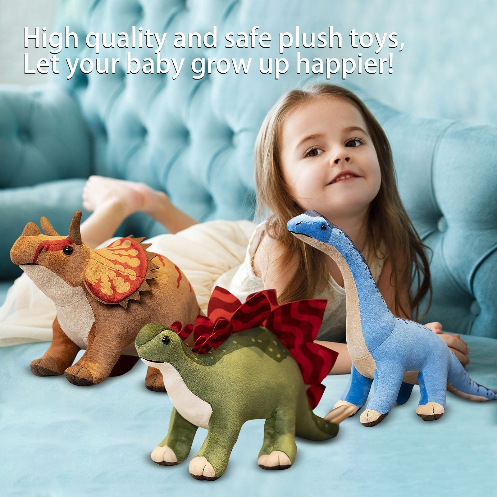 Stuffed Dinosaur Plush Toys Soft Dinosaur Plushie for Student Cuddle Pillow Nursery Decor Multiple Species Birthday Christmas Gift Single Pack