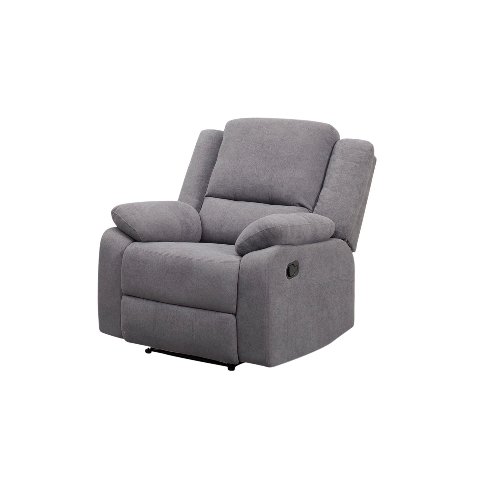 Grey Reclining Armchair - Modern Microfiber Single Recliner Chair