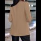 thumbnail image 4 of Blazer de Larga para Mujer, Informal, de Negocios, con Abertura Frontal, para Trabajo y Oficina. Caqui XXL, 4 of 6