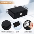 thumbnail image 5 of Sanikeon Cajas de joyería para mujeres y niñas, estuche organizador de joyas de cuero de 2 capas con caja de almacenamiento con cerradura, bandeja extraíble para collar, aretes, anillos con paño de pu, 5 of 5