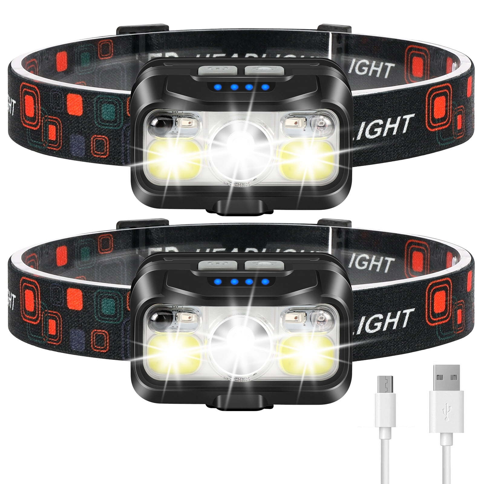 Mini Headlight LED Headlamp Head Torch Hiking Camping Waterproof Ultra BrighRSDE 