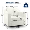 thumbnail image 2 of COOLHUT Swivel Accent Chair, Linen Fabric Modern Upholstered Armchair with Plump Back Pillow, Comfort Barrel Reading Chair for Living Room Bedroom, White, 2 of 11