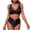 Black, variant on Womens Bikini Sets Fashion Solid Color V Neck Two Piece Bathing Suits Vacation Beach Sports Swimwear