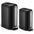 thumbnail image 2 of EastVita 10.6 Gallon and 2.6 Gallon Black Trash Can Combo Set of 2, Small Bathroom Trash Can with Lid and Step Pedal, Stainless Steel Garbage Can 50 Liter/13 Gallon, 2 of 12