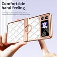 thumbnail image 4 of for Samsung Galaxy Z Flip 3 Case, Mantto Premium Elegant Patterned Leather Shockproof Cover with Ring Stand Holder Flip Folio Case with Hinge Protection for Samsung Z Flip 3, White, 4 of 7