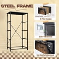 thumbnail image 4 of Industrial Dresser for Bedroom with 4 Storage Drawers Medieval Wooden Door Metal Compass Rose Emblem Spiked Dressers Chest of Drawers Steel Framed Fabric Closet Organizers for Dorm Entryway, 4 of 8