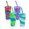 thumbnail image 2 of Pebbuoy 950ML Silicone Tumbler with Straw Lid Large Capacity Food Grade BPA Free Leak-Proof Outdoor Travel Portable Water Bottle Drinking Straw Cup, 2 of 6