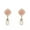 Pink, variant on Pave Pearl Fashion Floral Teardrop Earrings Boutique Women Ear Drop Jewelry Gift