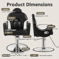thumbnail image 6 of Salon Chair, Salon Chair for Hair Stylist, Hydraulic Barber Chair Styling Chair Height Adjustable, 360° Swivel Stylist Chair, Beauty Salon Spa Equipment, All Purpose Salon Chair Equipment, 6 of 8