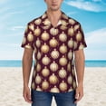 thumbnail image 4 of Lsque Golden Christmas Balls pattern Hawaiian Shirt for Men, Unisex Summer Beach Casual Short Sleeve Button Down Shirts-3X-Large, 4 of 9