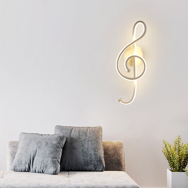 Lámpara de pared LED multifunción Nota musical Restaurante Decoración artística Iluminaciones nocturnas