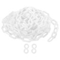 thumbnail image 1 of Plastic Chain Links, 1.9-Inch 25 Foot Barrier Chain with S-hooks, White, 1 of 7