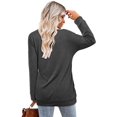 thumbnail image 4 of Womens Tops Color Block Pullover Long Sleeve T Shirts with Pockets Crew Neck Tunic Blouse, 4 of 5