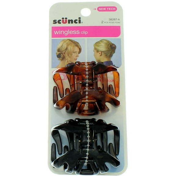 Scunci Hair Clip, Wingless 2 ea (Pack of 3)