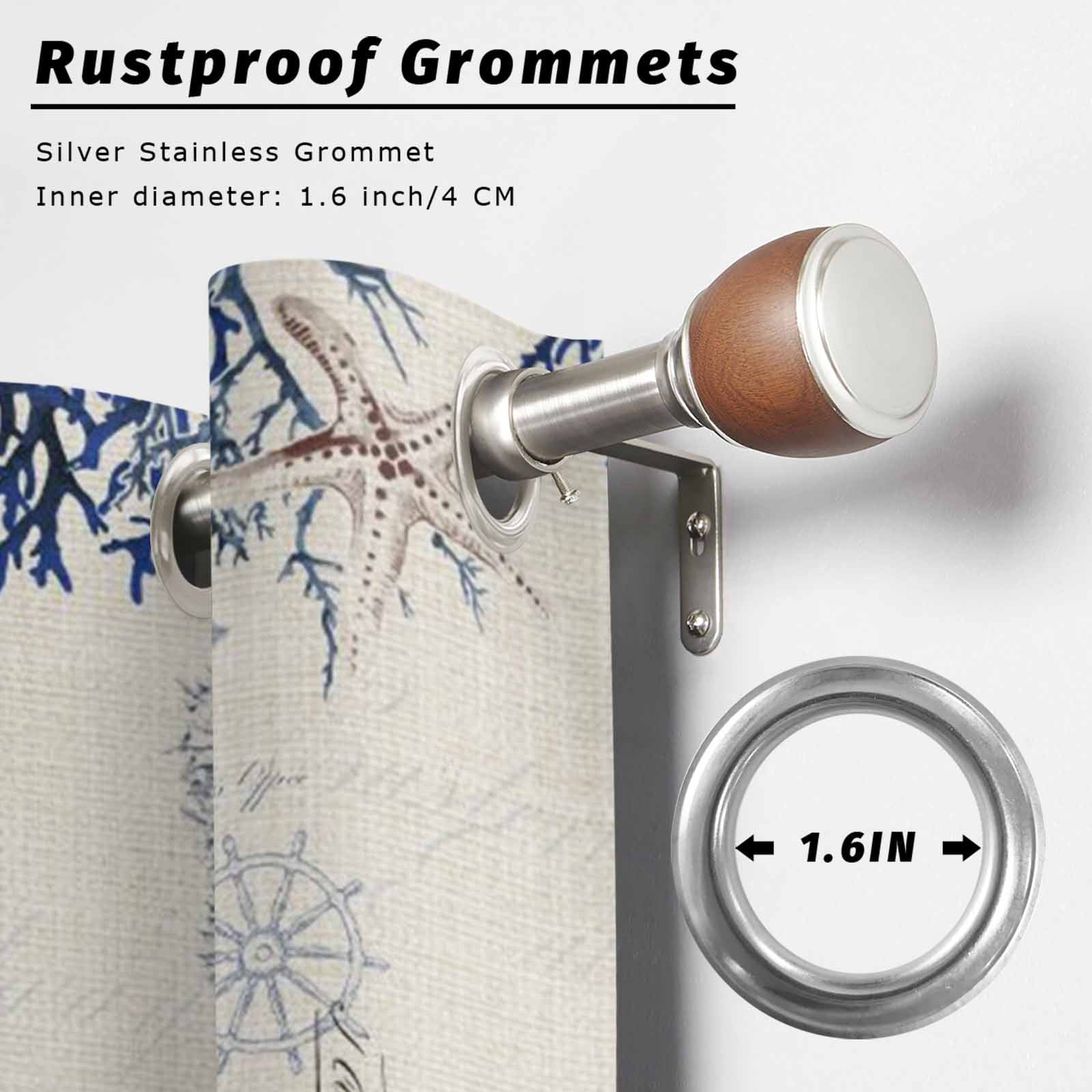 Purple Starfish Outdoor Curtains for Patio, Coastal Ocean Coral Conch Sand Dollars Linen Texture Sunshade Privacy Drapes Grommet Waterproof Outside Curtains for Porch/Cabana/Balcony 54"x108", 1 Panel