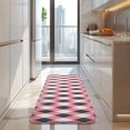 thumbnail image 4 of Pink and Black Argyle Pattern Kitchen Rug Mat,Kitchen Runner Rugs Non Skid Washable,Decorative Kitchen Floor Mats for Kitchen,Sink,Laundry,17"x47.2", 4 of 7