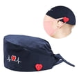 thumbnail image 2 of Casquette de Travail en Coton Réglable Bonnet Bouffant Brodé avec Bouton, 2 of 10