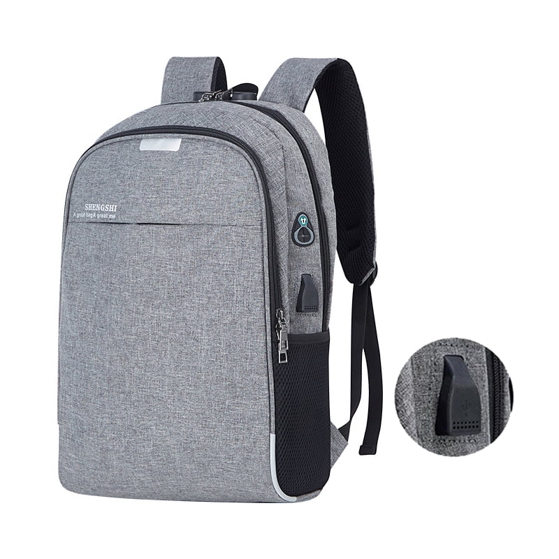 Laptop Anti theft Backpack- Password Lock & Phone Charging Evofine Light  Grey