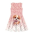 thumbnail image 4 of Yuyamidu Dog Paw Tank Top Princess Dress Cute Pink Sleevelesss Sundress for Teen Girls Casual School Party Dress Summer Round Neck Basic Skater Dress Size 11-12, 4 of 6