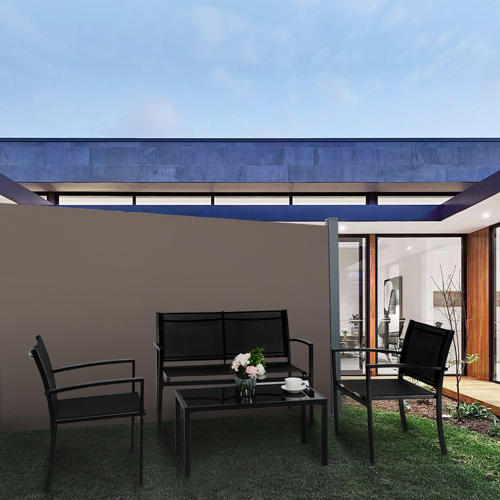 9.8*5.9Ft Retractable Patio Side Awning Garden Privacy Divider Folding