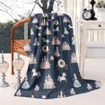thumbnail image 2 of Dark Blue Princess Unicorn Pattern Blanket,Comfortable Soft Flannel Throw Blanket,All Season,Warm Lightweight Blankets for Sofa Bed Couch Living Room Chair,50"x60", 2 of 4